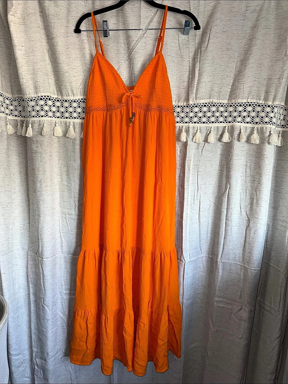 Orange Maxi Dress Size Medium Like New
